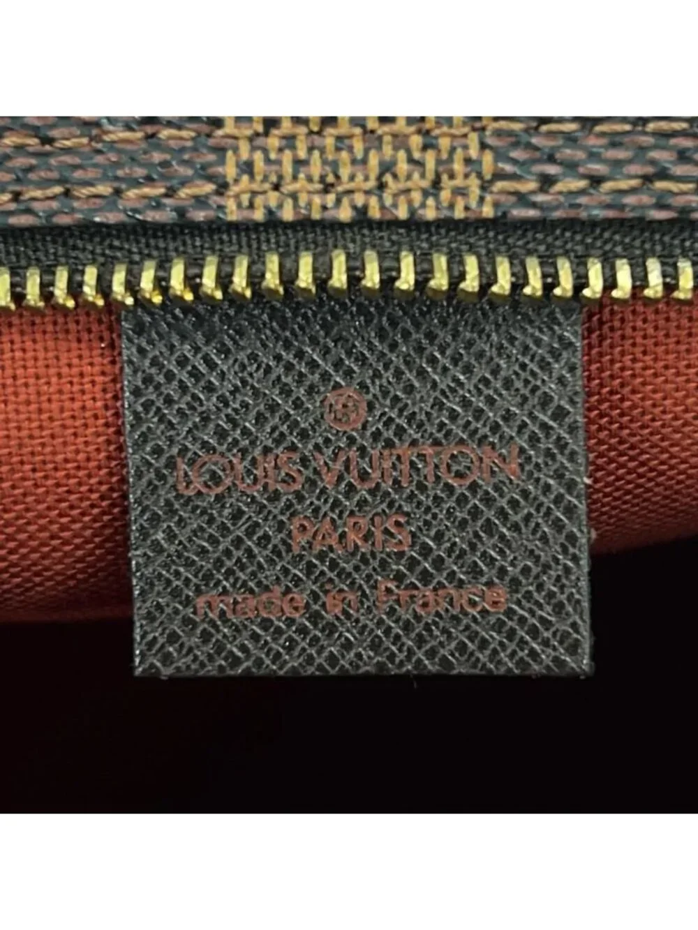 Louis Vuitton Handbag Trousse Makeup Pouch Damier Canvas Brown Gold